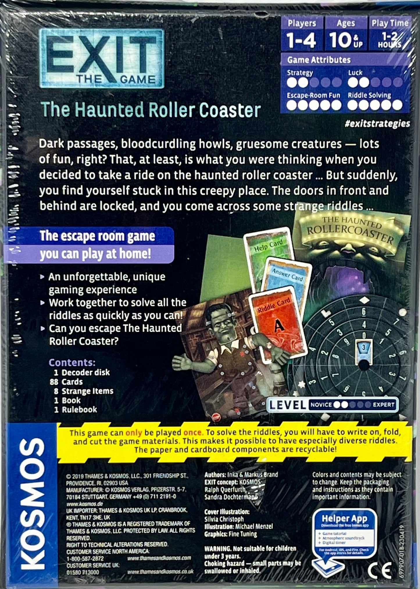 Exit: The Haunted Roller Coaster | Exit: The Game - A Kosmos Game from Thames & Kosmos | Family-Friendly, Card-Based at-Home Escape Room Experience for 1 to 4 Players, Ages 10+