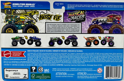 Hissy Fit VS Ratical Racer Demolition Doubles Hot Wheels Monster Trucks