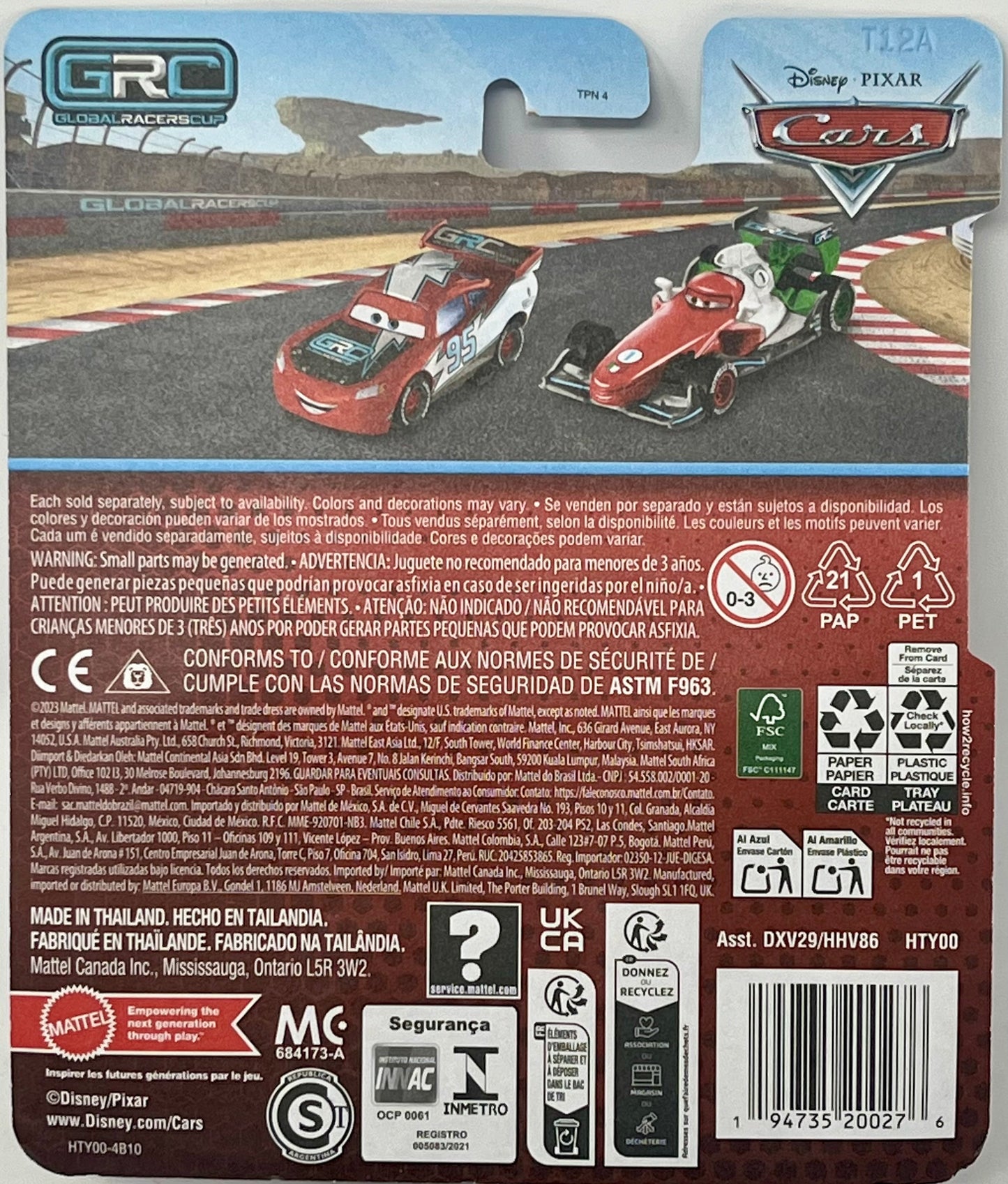 Disney Pixar Cars - Global Racing Cup - GRC Lightning McQueen 1:55 Scale