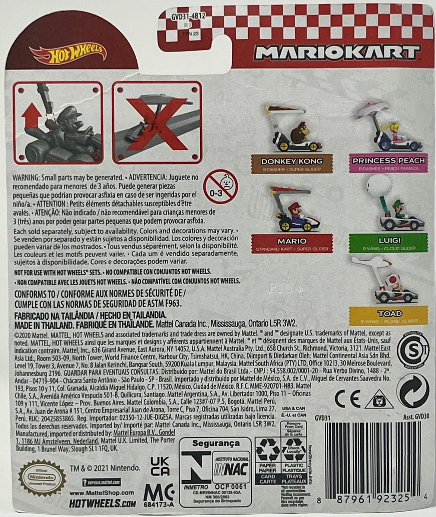 Hot Wheels Mario Kart Mario Standard Kart Super Glider