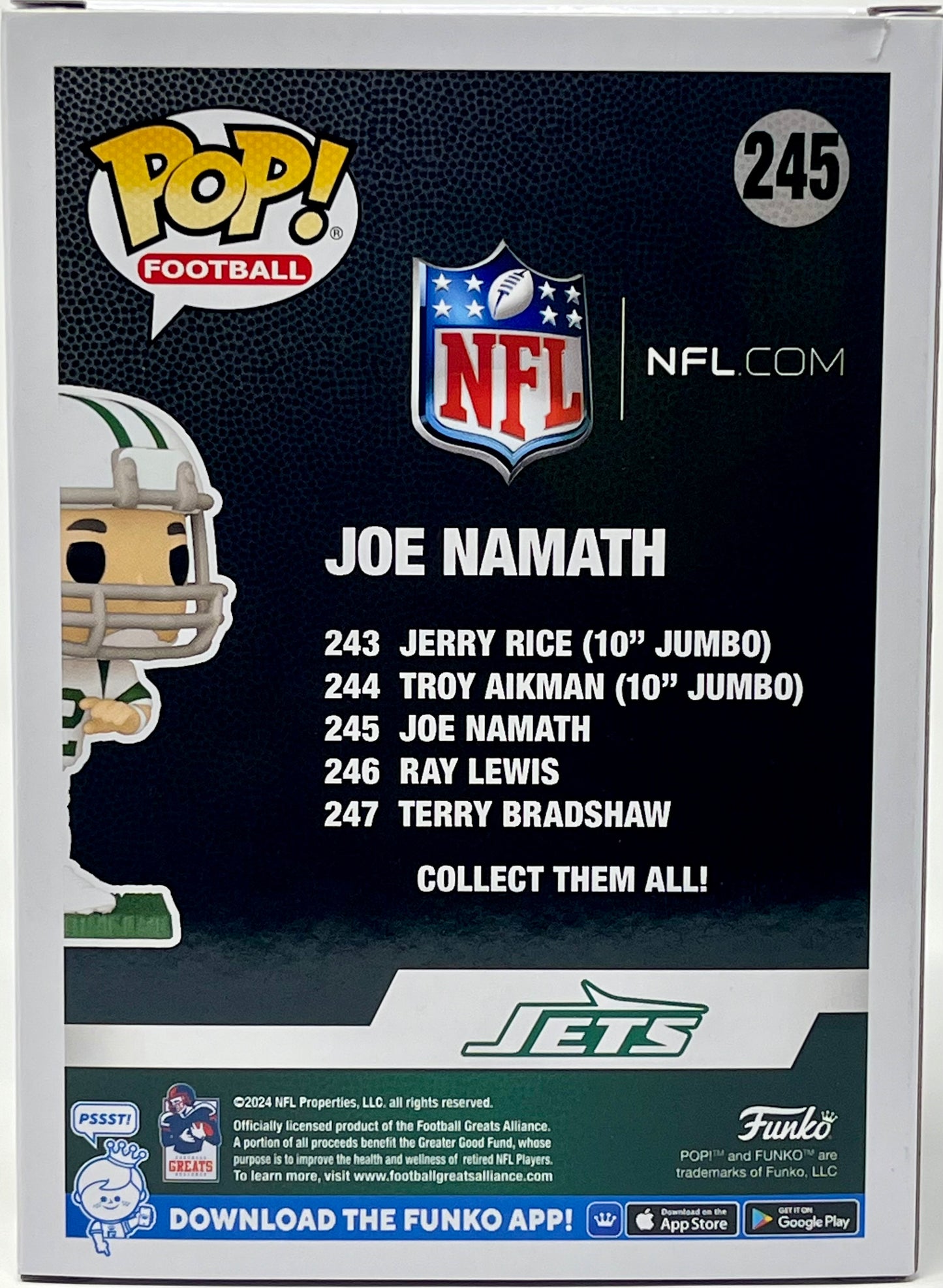 Funko Pop NFL Officially Licensed Star New York Jets Joe Namath #245