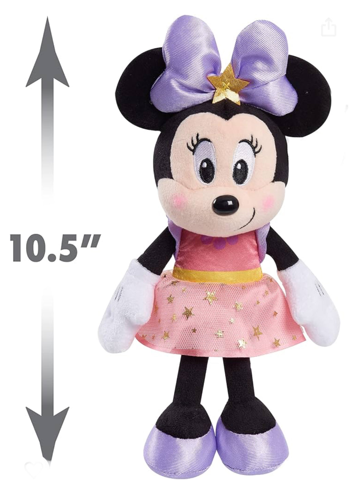 Disney Junior Minnie Mouse 10” Small Stars Minnie Mouse Beanbag Plush Animal