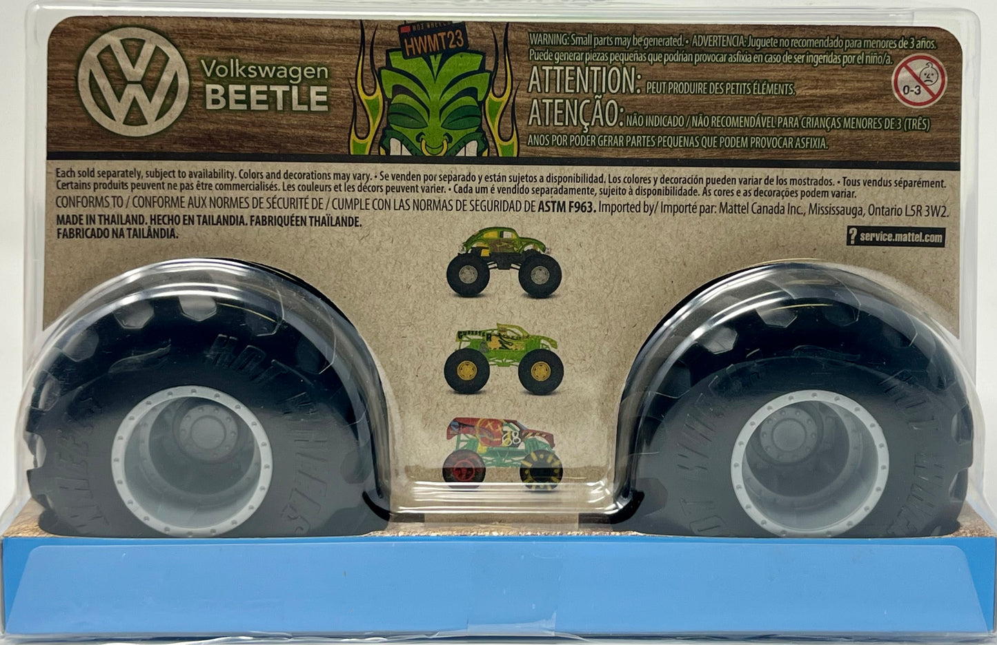 Hot Wheels Monster Trucks Oversized Volkswagen Beetle Green VW 1:24