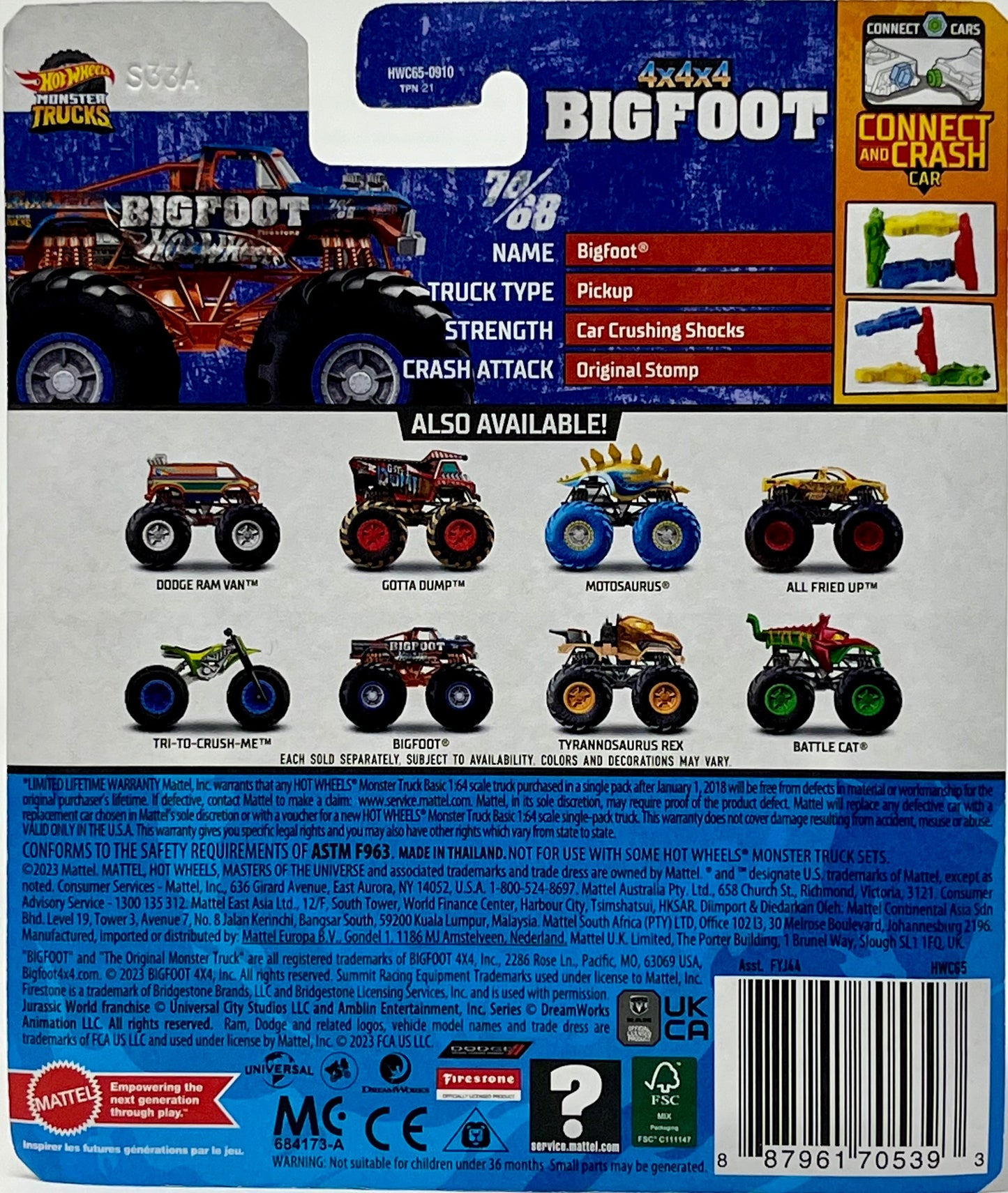 Hot Wheels Monster Trucks Live 2/8 4x4x4 BIGFOOT
