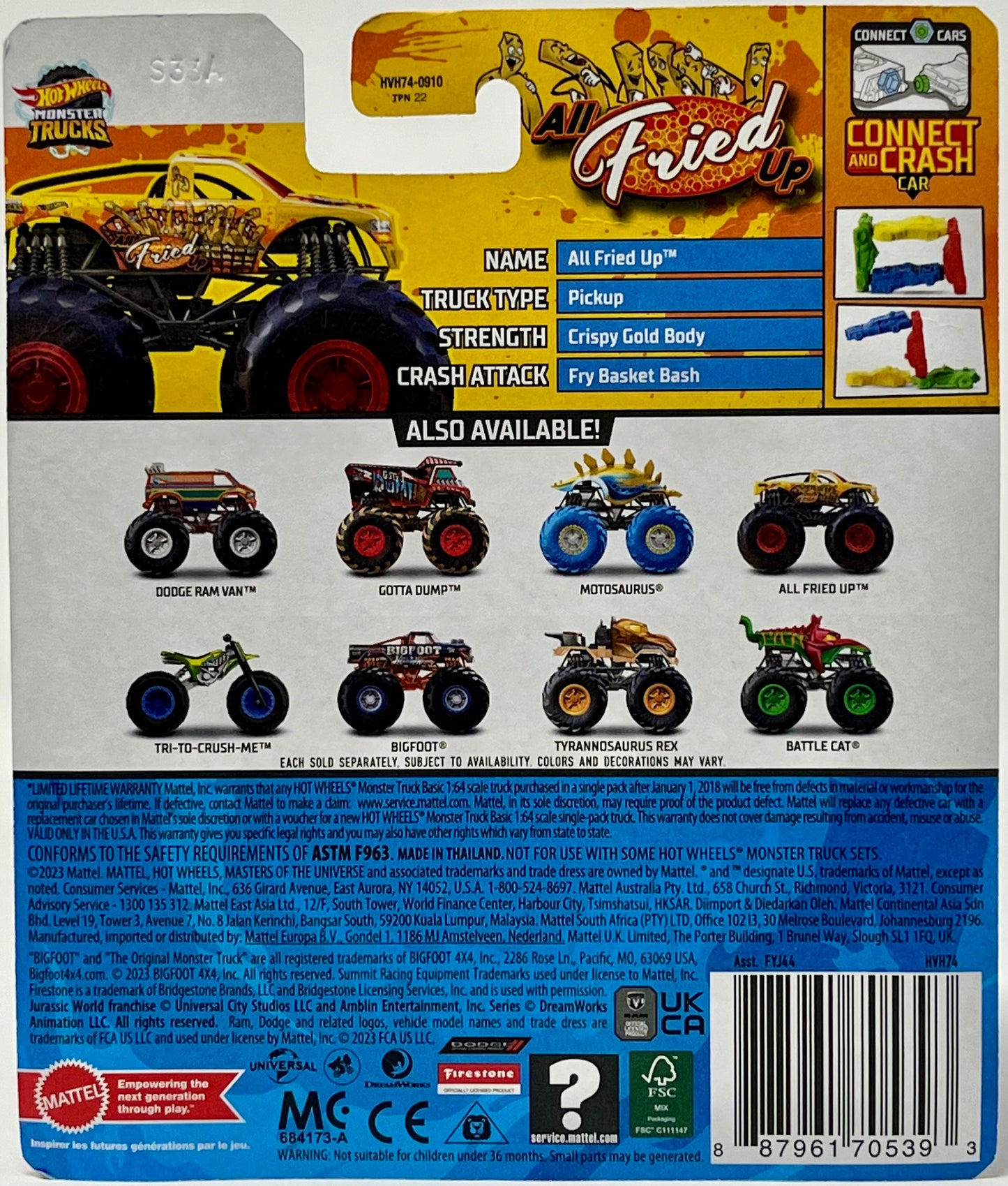 2024 Hot Wheels Monster Trucks All Fried Up Snack Pack