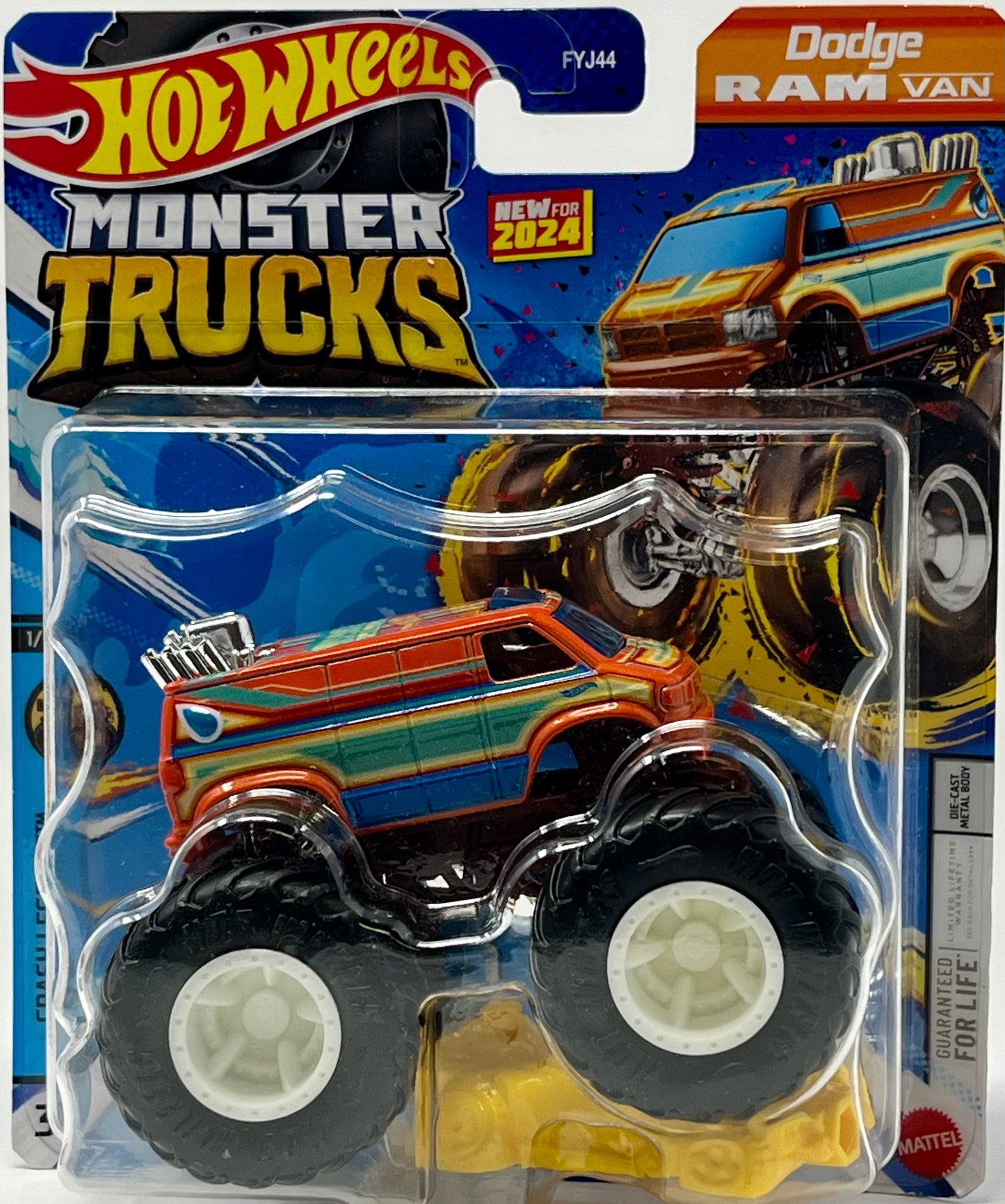 Hot Wheels Monster Truck Dodge Ram Van 1:64 Crash Legends 1/6