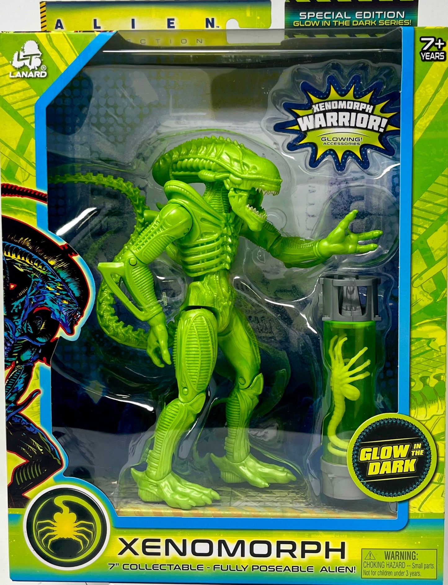 2022 Lanard Alien Xenomorph Warrior Green Glow in the Dark Edition Action Figure