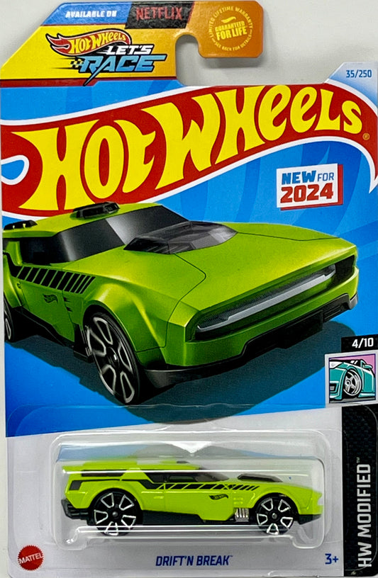 Hot Wheels HW Modified 4/10 (2024) Green Drift'N Break Toy Car 35/250