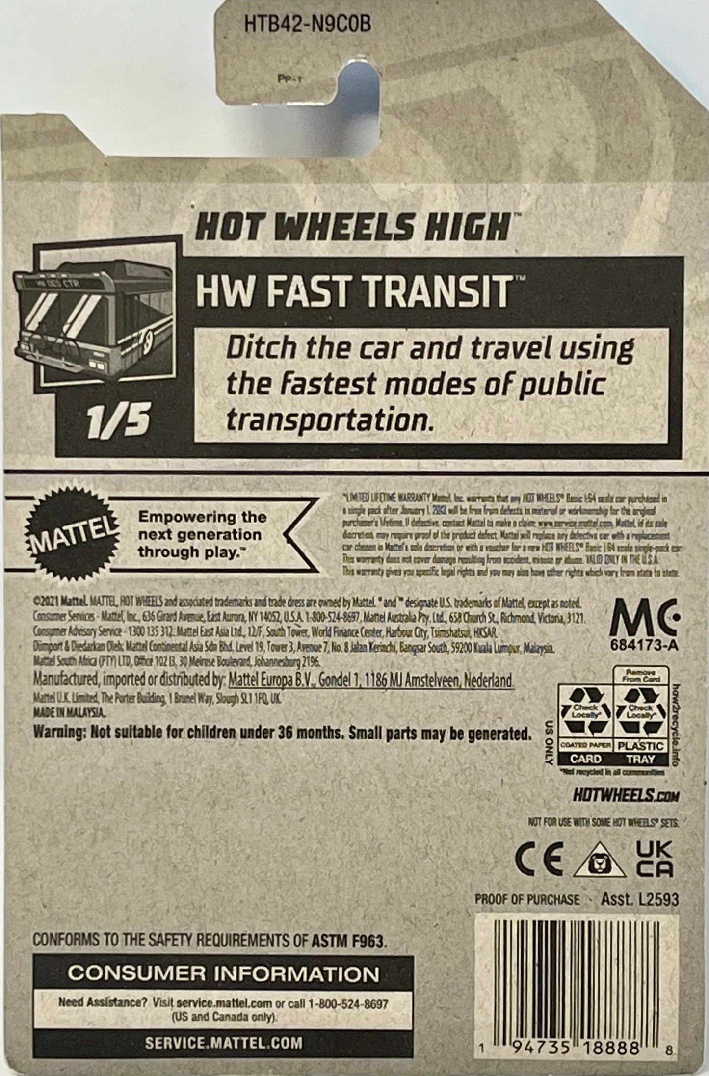 Hot Wheels Hot Wheels High Green 5/250 HW Fast Transit 1/5