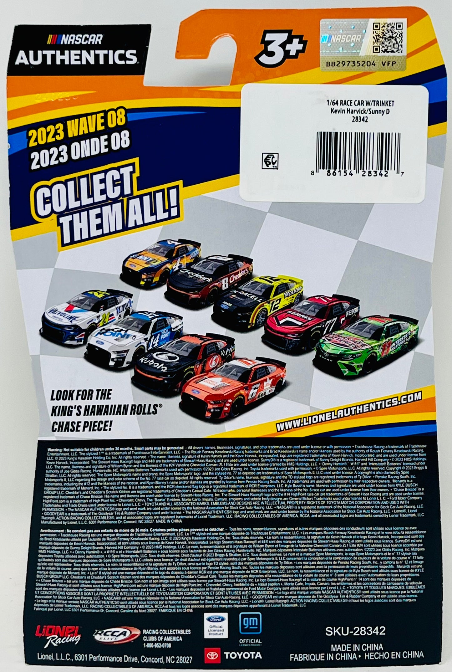 NASCAR AUTHENTICS Lionel Kevin Harvick 2023 Wave 08 Sunny D Free Sticker