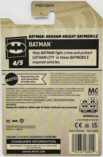 Hot Wheels Batman Arkham Knight Batmobile, Batman 4/5 [Black] 149/250