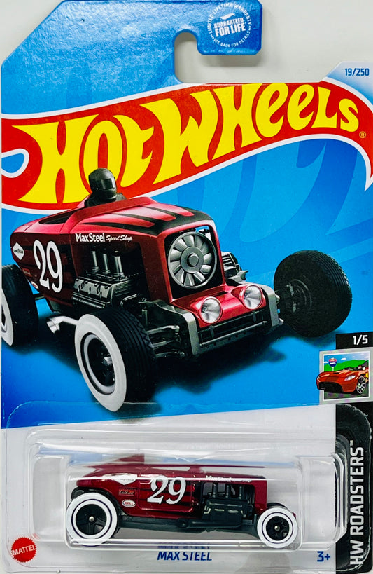 Hot Wheels Red Black Max Steel 19/250 HW Roadsters