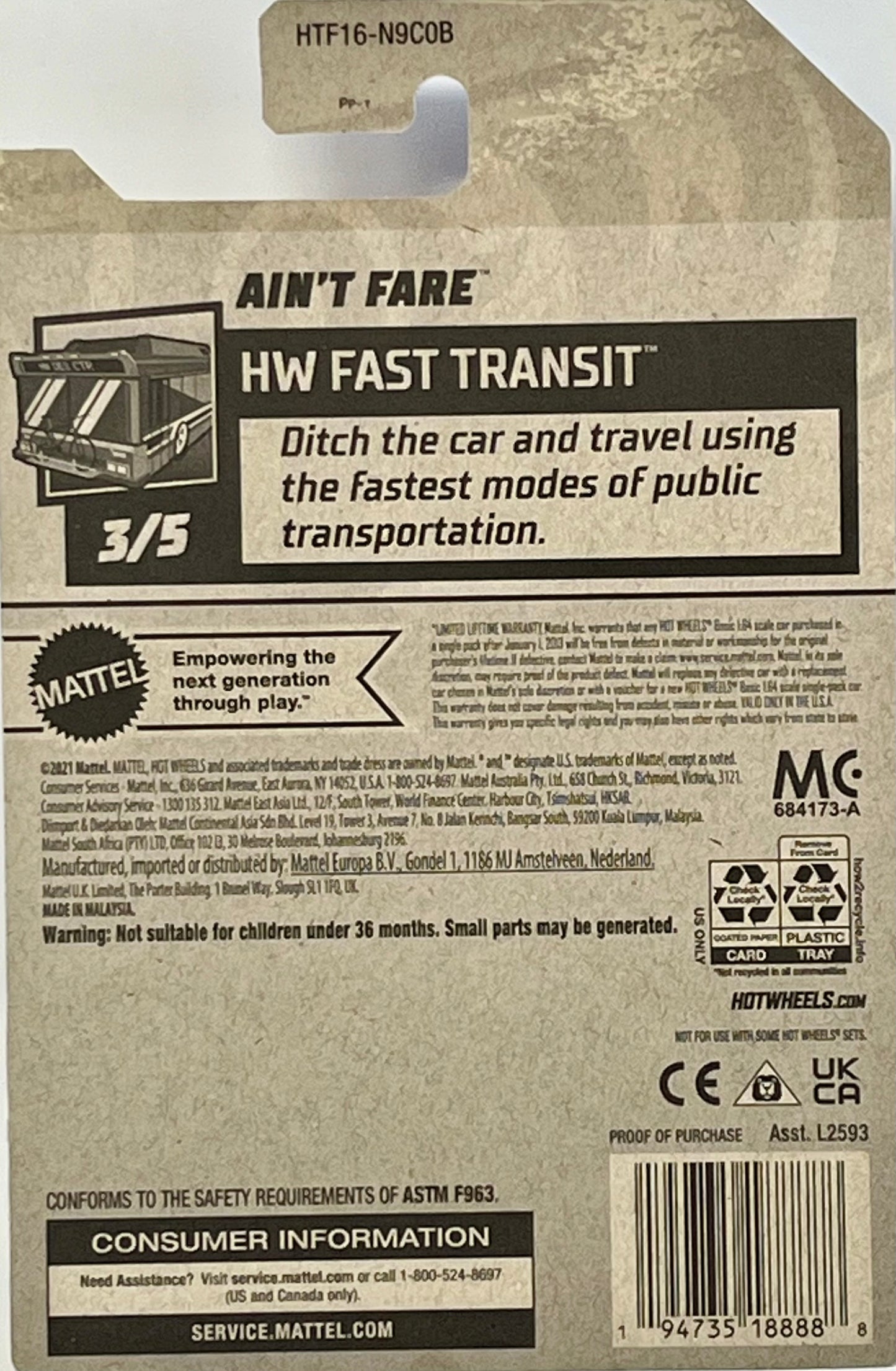 Hot Wheels Black Ain’t Fare 31/250 HW Fast Transit 3/5