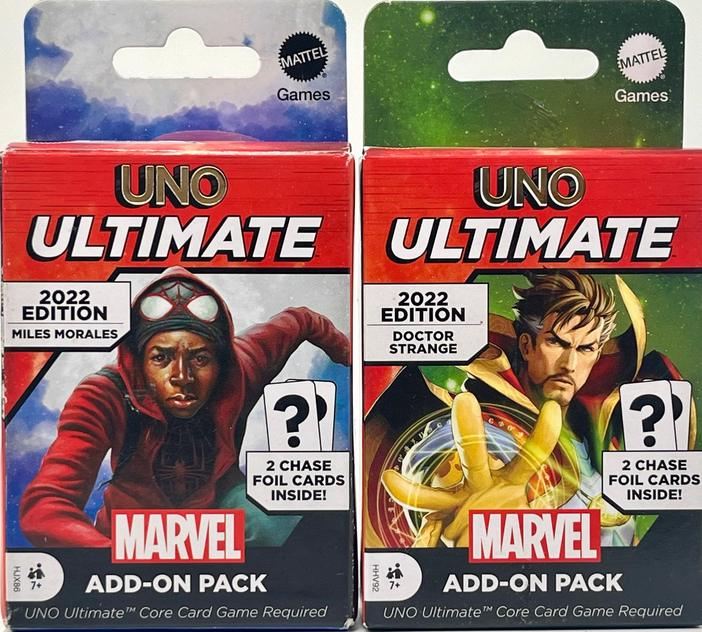 UNO Ultimate 2022 Marvel Doctor Strange & Miles Morales Add-On Packs Lot