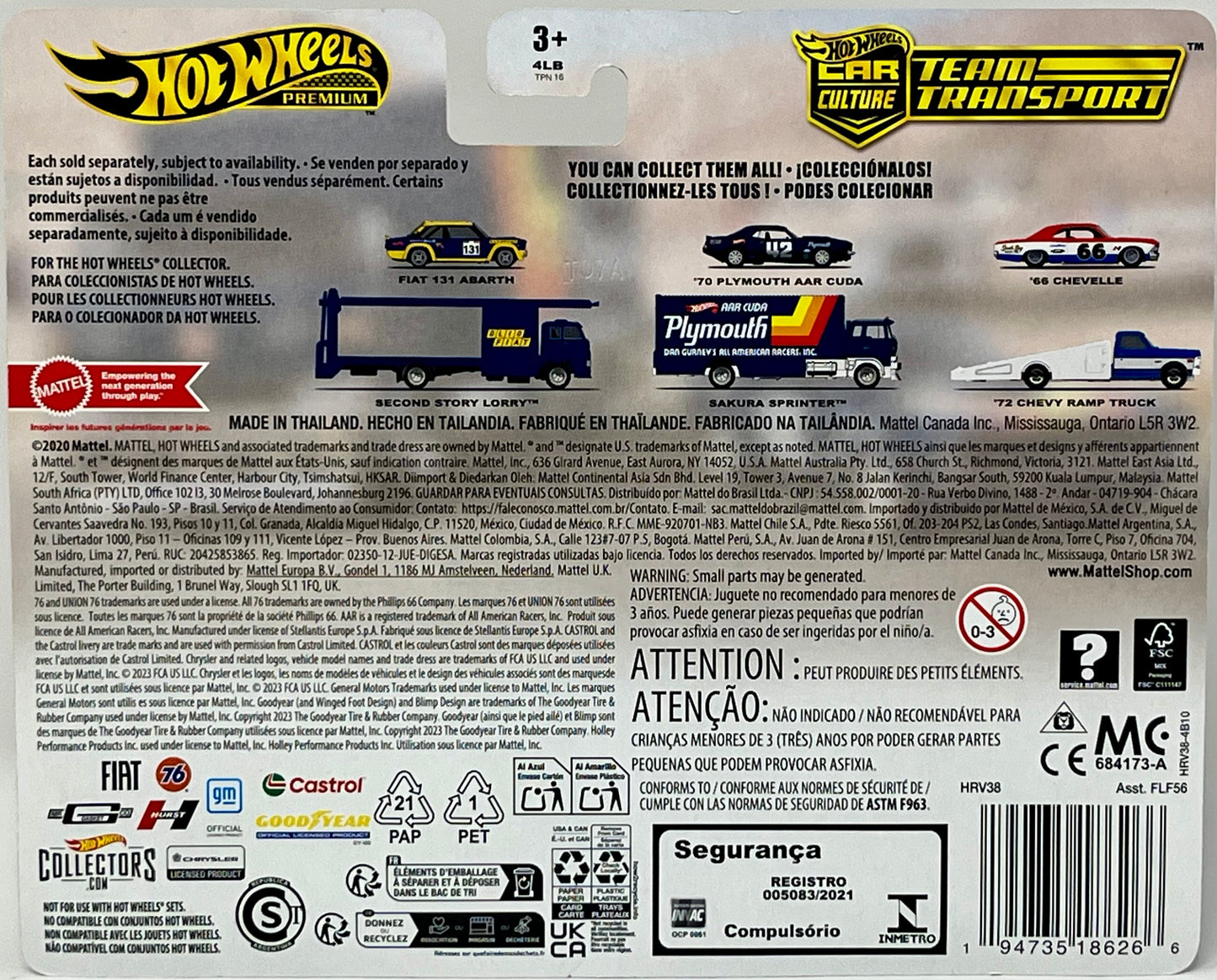 Hot Wheels Premium Team Transport Hauler 70' Plymouth AAR Cuda Sakura Sprinter Car Culture