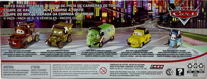 Disney Pixar Cars TOKYO RACE PIT CREW Metal Series 5 Pack