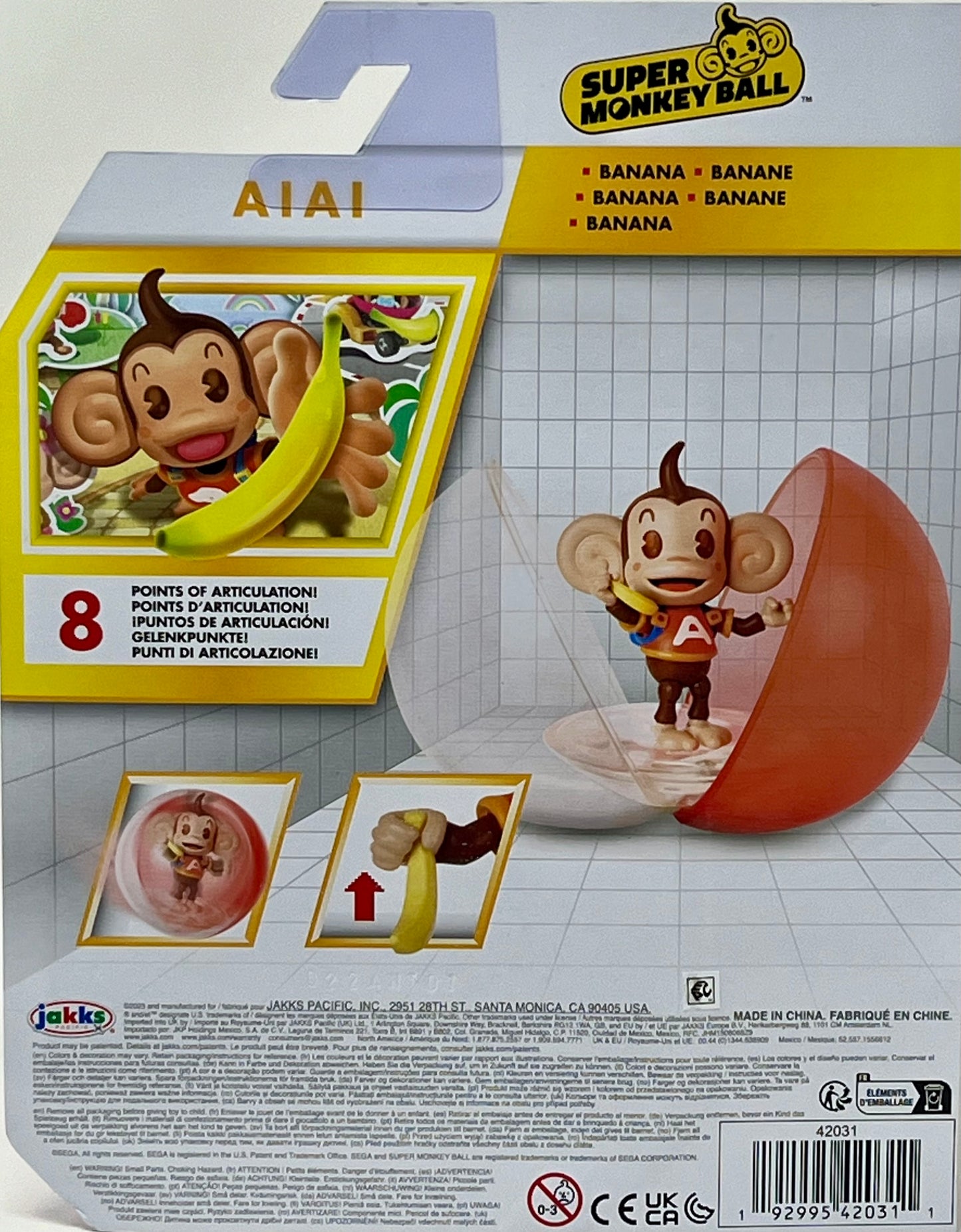 Jakks Super Monkey Ball AIAI 4" Figure with Banana