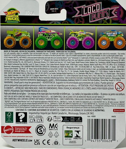 Hot Wheels Monster Trucks Glow In The Dark Loco Punk Orange 1:64 Die-cast
