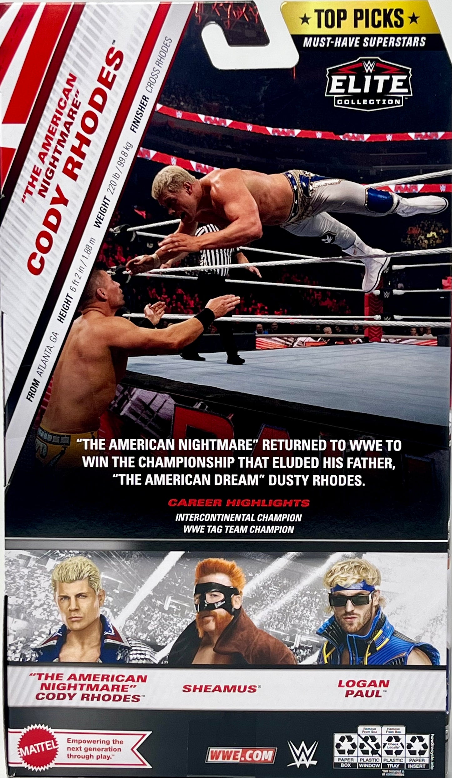 WWE Elite Action Figure “The American Nightmare” Cody Rhodes 6” 25 Articulation Points