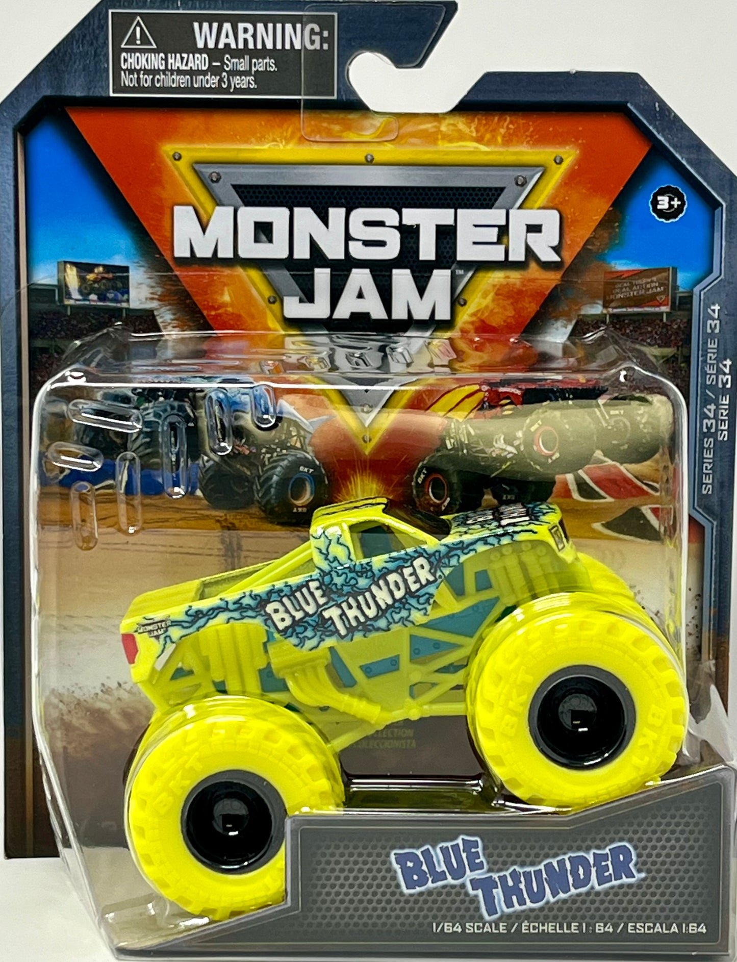 2024 Spin Master Monster Jam Series 34 Blue Thunder “Feel The Energy” 1/64 Scale