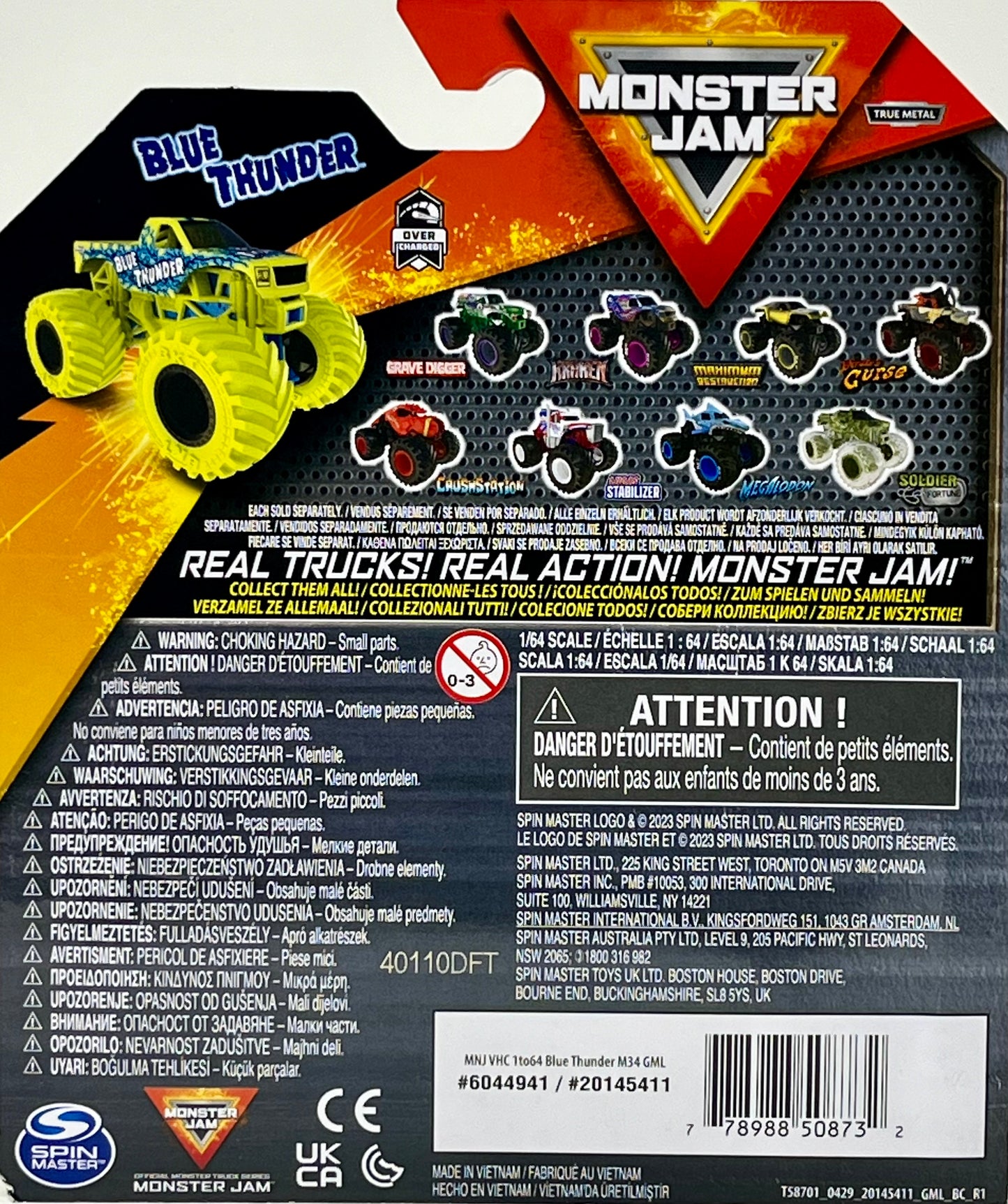 2024 Spin Master Monster Jam Series 34 Blue Thunder “Feel The Energy” 1/64 Scale