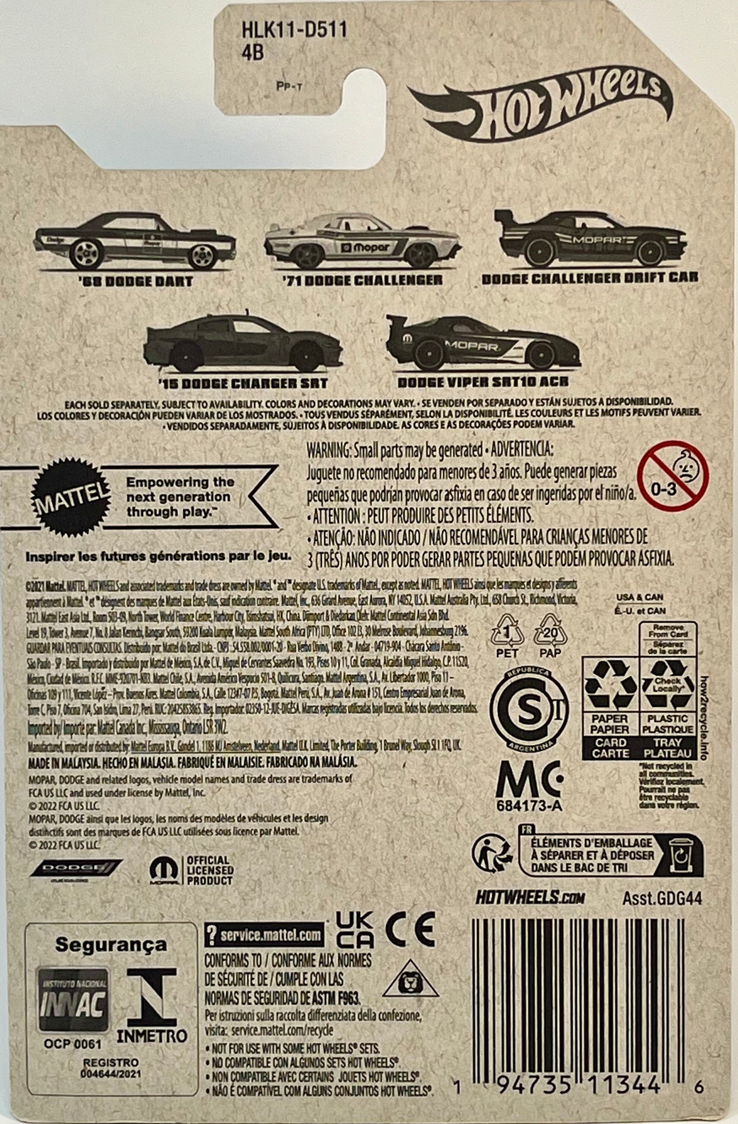 Hot Wheels MOPAR Dodge Viper SRT10 ACR with Protector