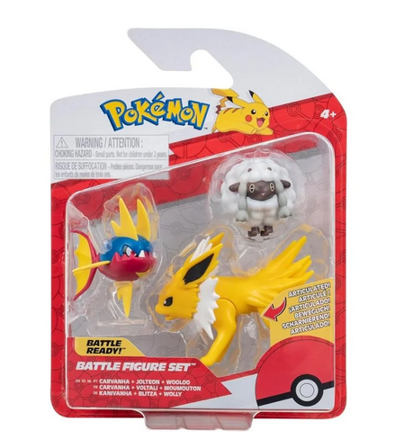 Pokemon Battle Figure 3 Setpack - Carvanha + Jolteon + Wooloo