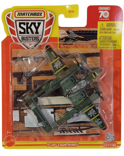 2023 Matchbox Skybusters 28/32 P-38 Lightning 1:64 Scale Metal Diecast