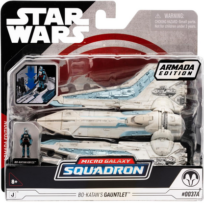 Star Wars Micro Galaxy Squadron Bo-Katan’s Gauntlet Fighter (Armada Edition) - 5-inch Vehicle with Rotating Wings and 1-Inch Micro Figure