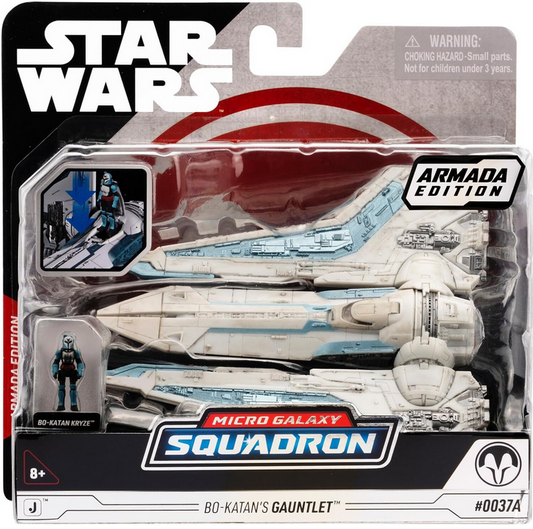 Star Wars Micro Galaxy Squadron Bo-Katan’s Gauntlet Fighter (Armada Edition) - 5-inch Vehicle with Rotating Wings and 1-Inch Micro Figure