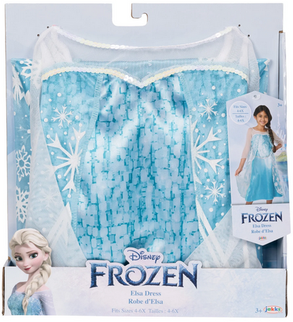 Disney's Frozen Elsa Classic Blue Satin Play Dress Outfit Girls 3 to 6 Years Old Size 4-6X