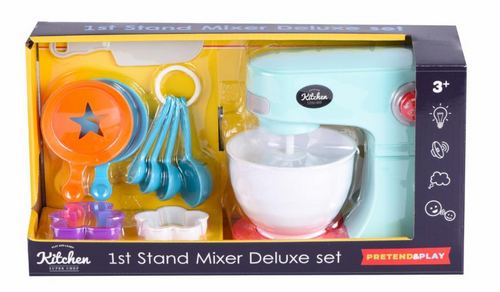 PLAY AND LEARN KITCHEN SUPER CHEF 1ST Stand Mixer Deluxe Set