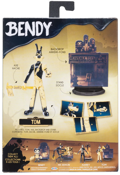 Bendy 5 inch Action Figure Tom with 14 Points of Articulation and Axe Accessory