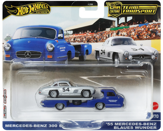 Hot Wheels Team Transport 55' Mercedes-benz Blaues Wunder