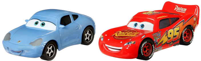 Disney Pixar Cars Sally and Lightning McQueen 2-Pack Collection, 1:55 Scale Die-Cast Vehicles