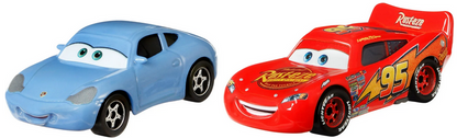 Disney Pixar Cars Sally and Lightning McQueen 2-Pack Collection, 1:55 Scale Die-Cast Vehicles