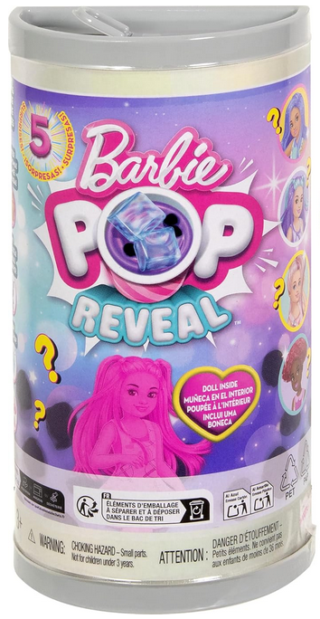 Barbie Chelsea Pop Reveal Bubble Tea Series Doll with Tea Can-Inspired Package & 5 Surprises Including Scented Small Doll & Pop-It Pet (Styles May Vary)