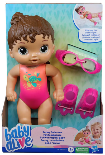 Baby Alive Sunny Swimmer Doll (Brown Hair)