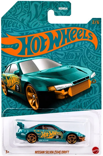Hot Wheels Nissan Silvia (S14) Drift 1:64 Scale Die-Cast Toy Vehicle Turquoise & Copper