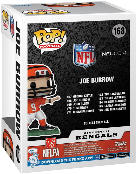 Joe Burrow (Cincinnati Bengals) Funko Pop! NFL Series 9 with Protector