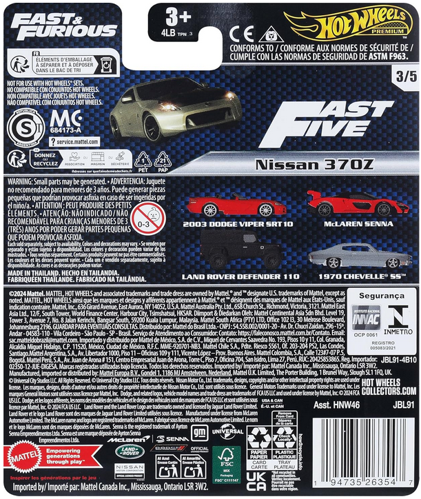 Hot Wheels Premium Fast & Furious Nissan 370Z 3/5