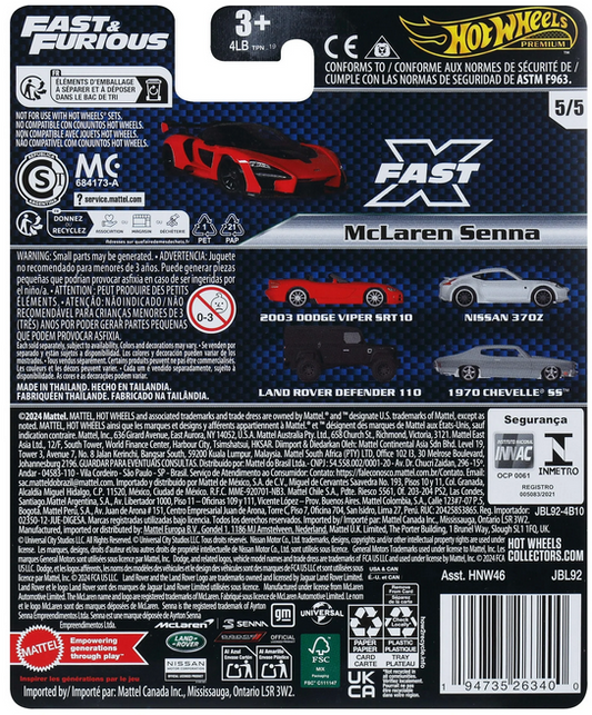 Hot Wheels Premium Fast & Furious Red Mclaren Senna