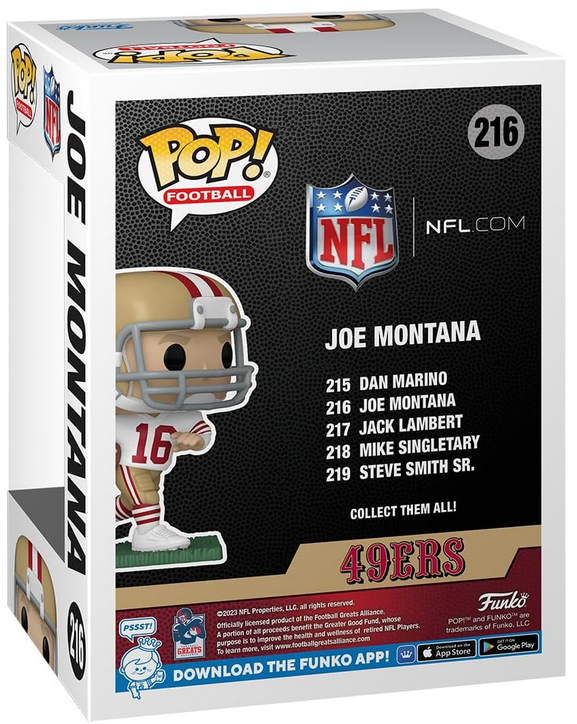 Funko Pop! NFL: Legends Joe Montana (Away) with Protector