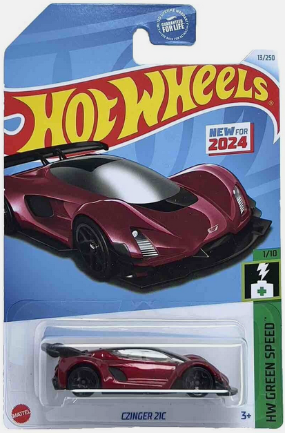 Hot Wheels Maroon CZINGER 21C 13/250 HW Green Speed 1/10