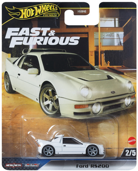 Hot Wheels Premium Fast & Furious White Ford RS200 Real Riders
