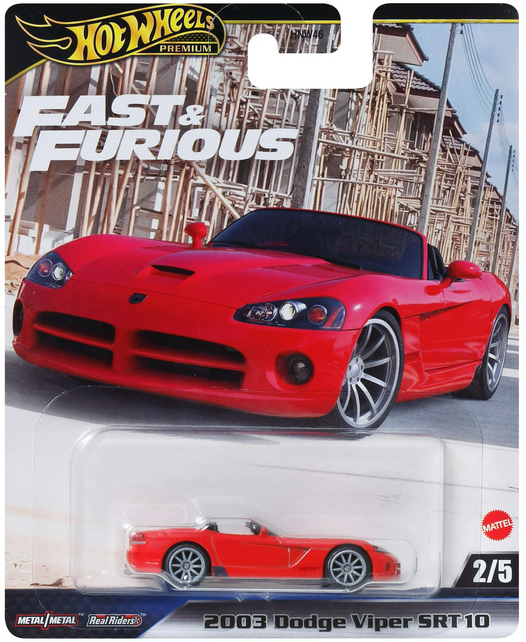 Hot Wheels Premium 2003 Red Dodge Viper SRT10 Fast & Furious