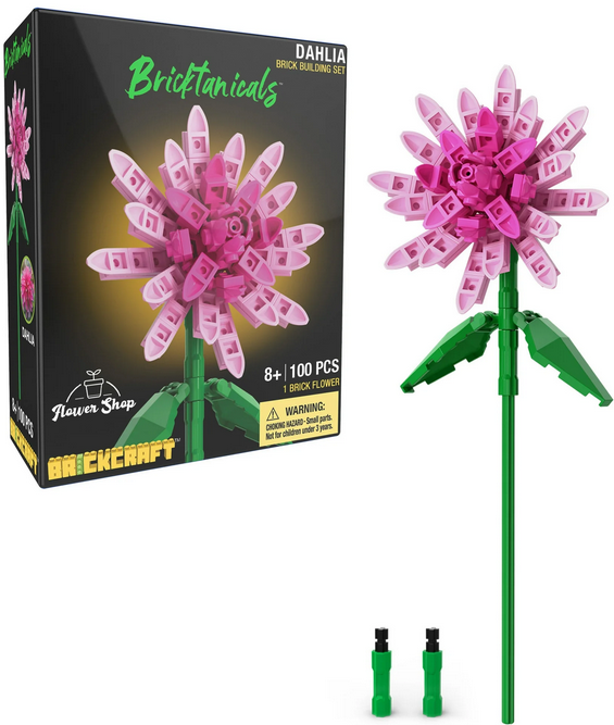 Brickcraft Bricktanicals Dahlia Building Kit (100-Piece Set), Artficial Flower Craft