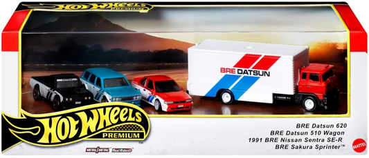 Hot Wheels Toy Cars, Premium Fast and Furious Premium Bundle, Set of 5 Die-Cast 1:64 Scale Toy Cars in Collectible Box from The Fast Franchise (BRE Datsun Ride on Toy Mini Cars 4 Cars)