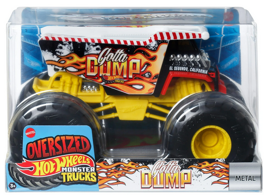 Hot Wheels Monster Trucks White & Black Gotta Dump Oversized Monster