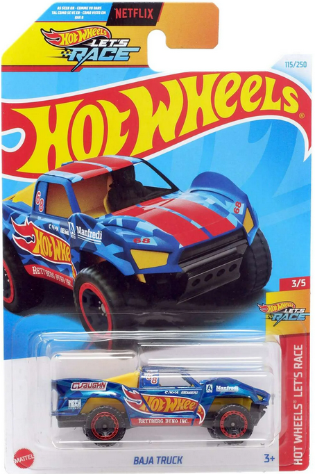 Hot Wheels HW Let's Race Blue Baja Truck 115/250 Hot Wheels Let's Race 3/5